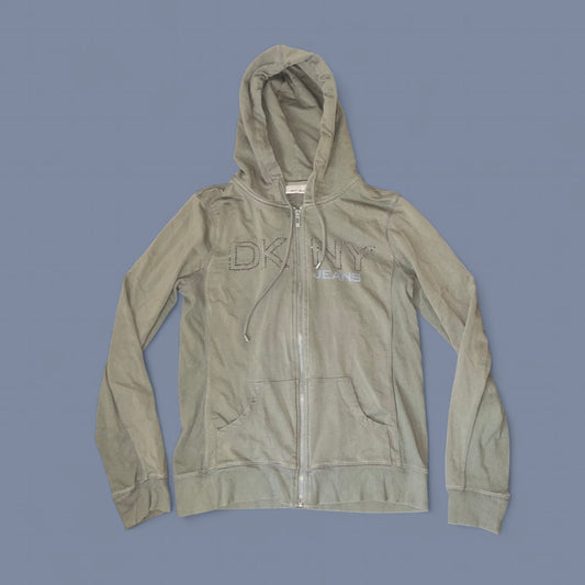 00s DKNY Army Green Studded Hoodie