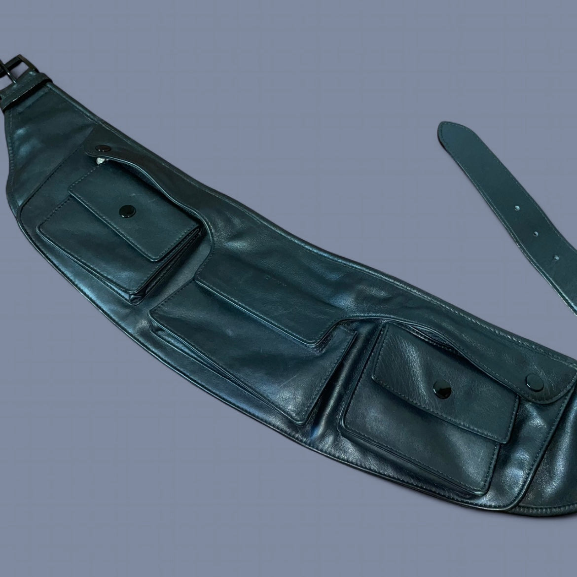 DKNY Black Leather Toolbelt