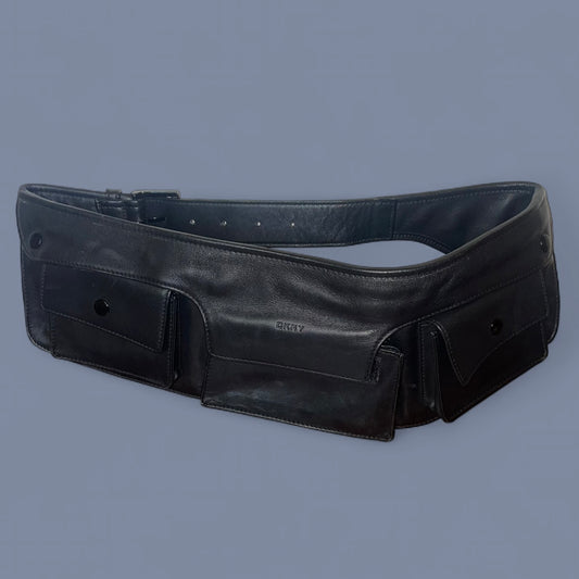 DKNY Black Leather Toolbelt