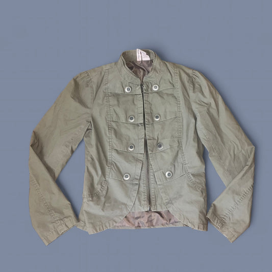 00s Khaki Green Military-style Jacket