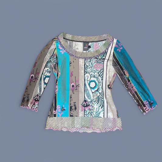 Vintage Graphic Mesh Top