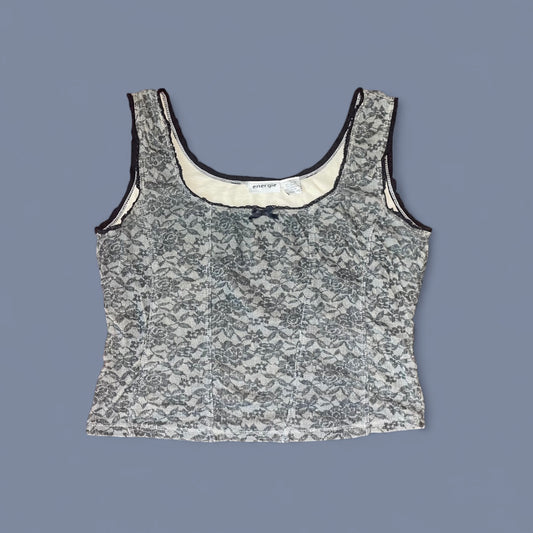 Vintage 00s Lace Print Tank