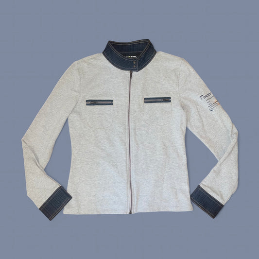 Vintage DKNY Grey Zip Up Sweatshirt