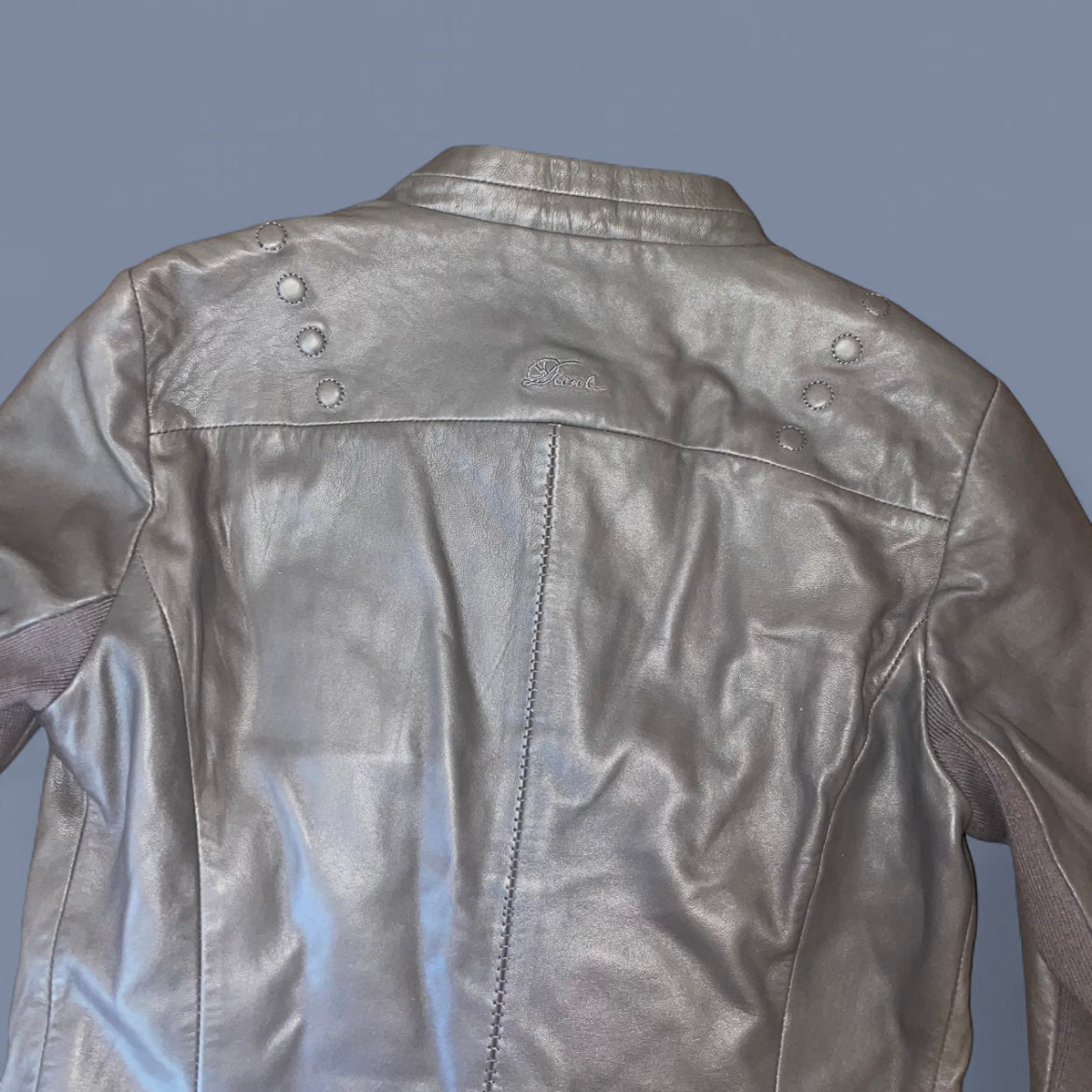 Vintage Diesel Gray Leather Jacket