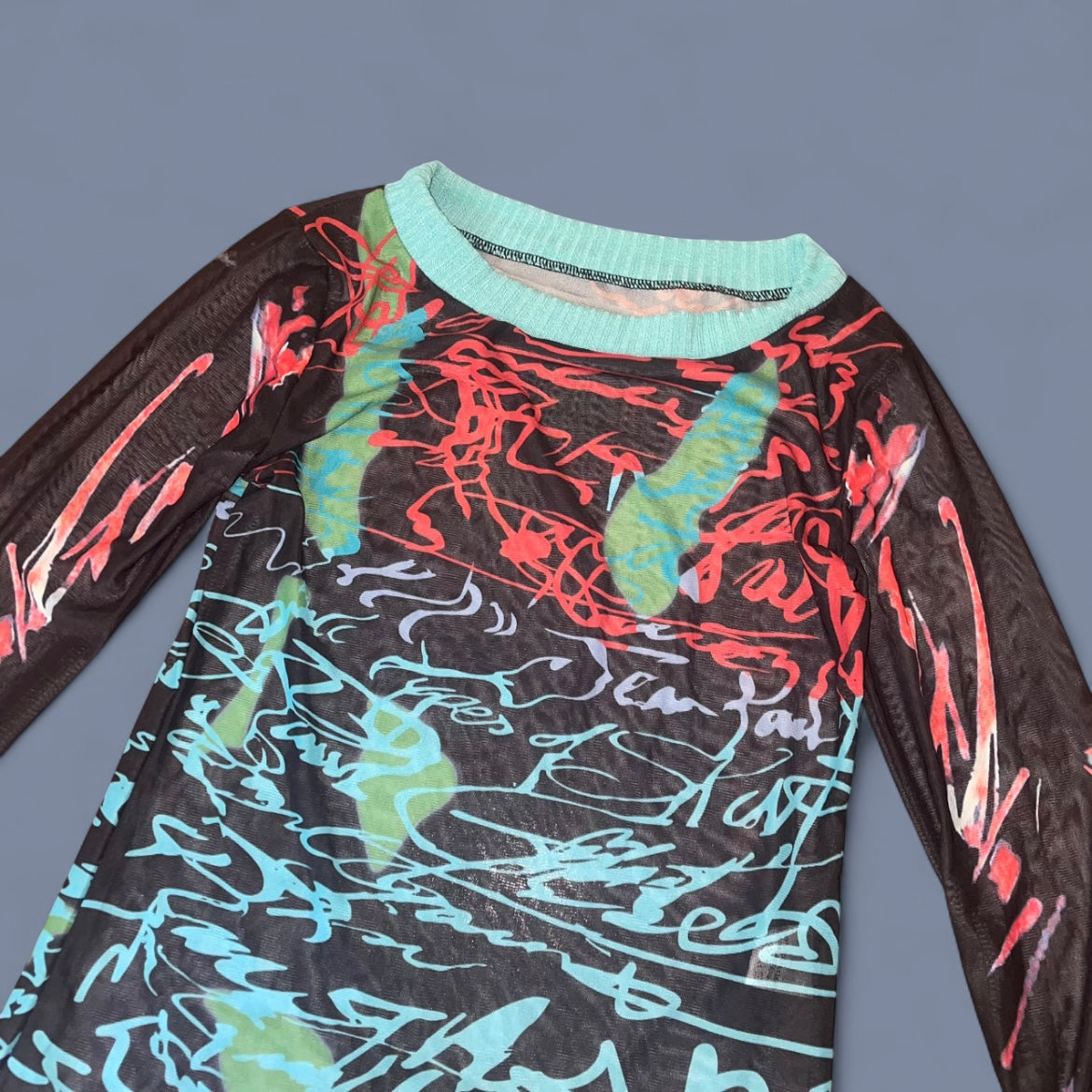 Graphic Mesh European-style Long Sleeve