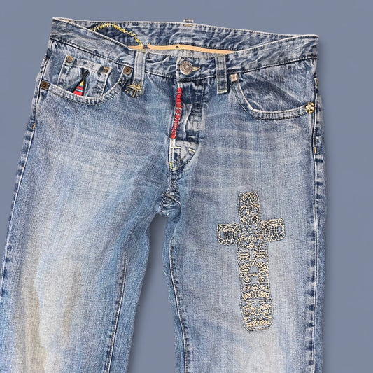 Vintage Dsquared2 Embellished Straight-Leg Jeans