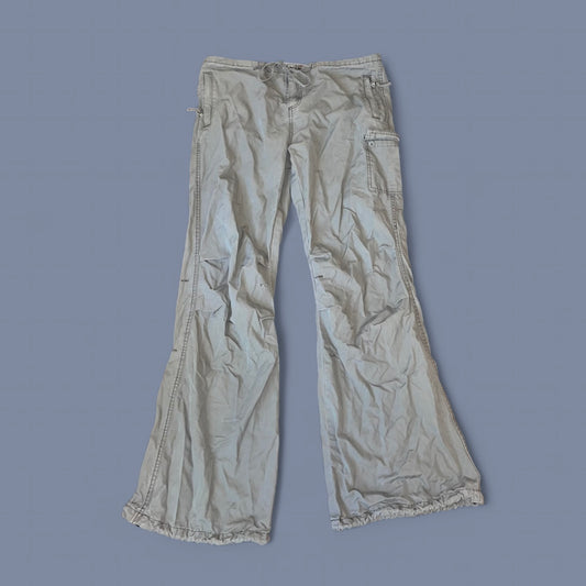Bench Logo Gray Low Waisted Cargo Pants