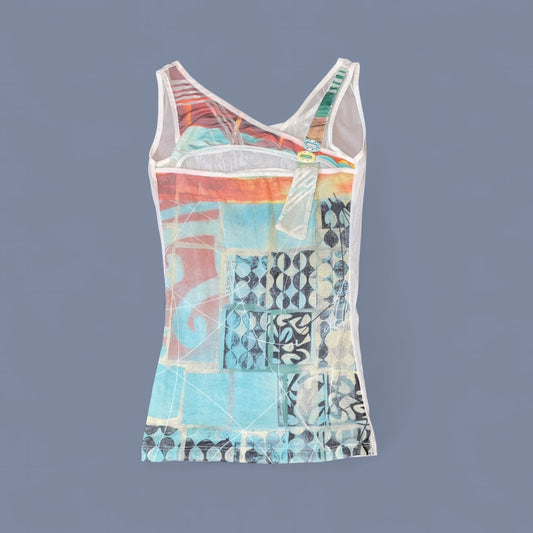 Vintage European Graphic Mesh Tank