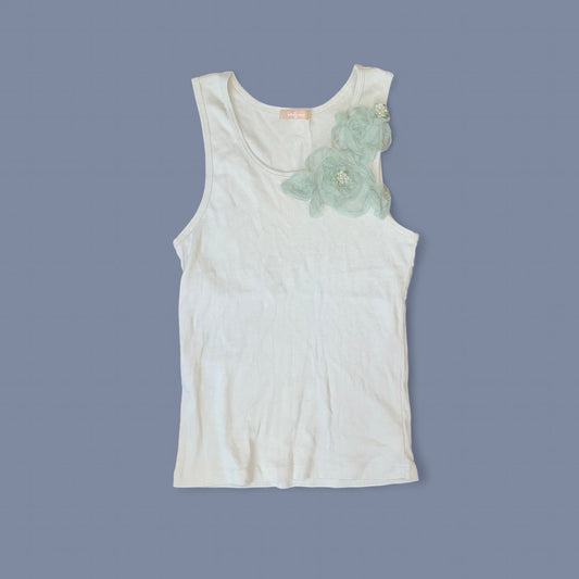 Vintage 00s Sage Green Ruffle Tank