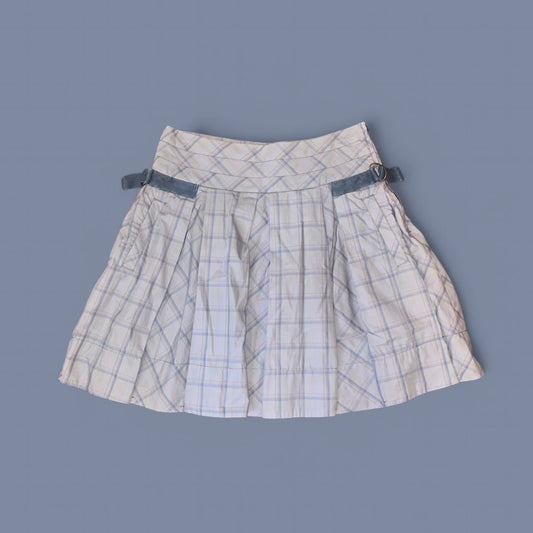 Vintage Gray Plaid Midi Skirt