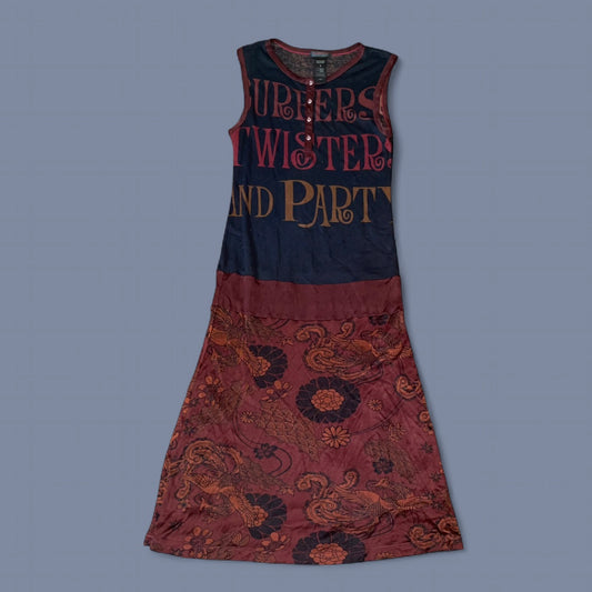 Vintage Custo Barcelona Graphic Maxi Dress