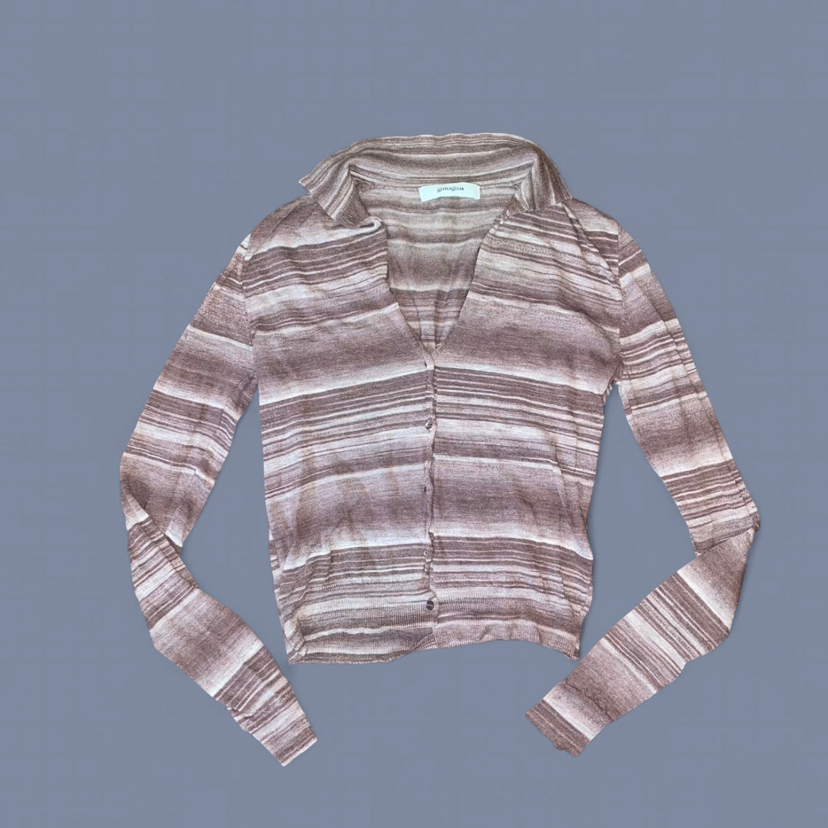Gimaguas Brown Knit Button Up Sweater