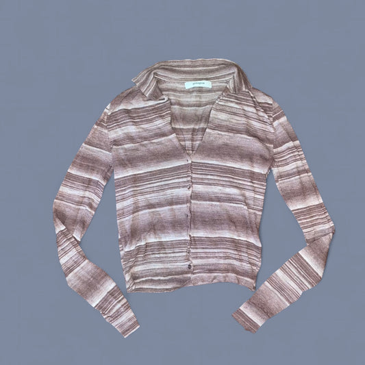 Gimaguas Brown Knit Button Up Sweater